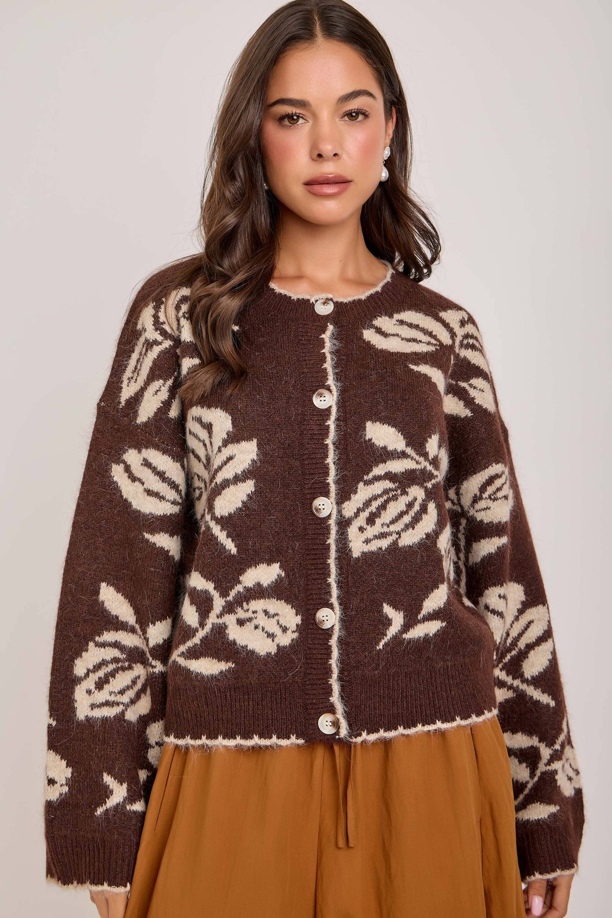 The Espresso Floral Cardigan