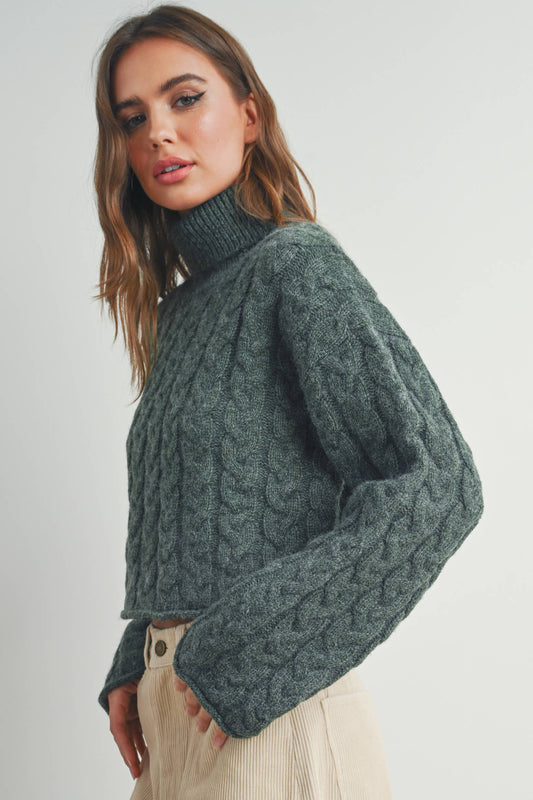 Mountain Morning Olive Sweater