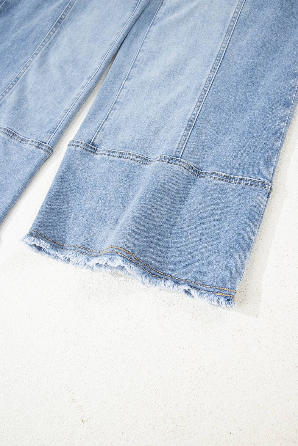 Christy Drawstring Raw Hem Wide Leg Denim Pants
