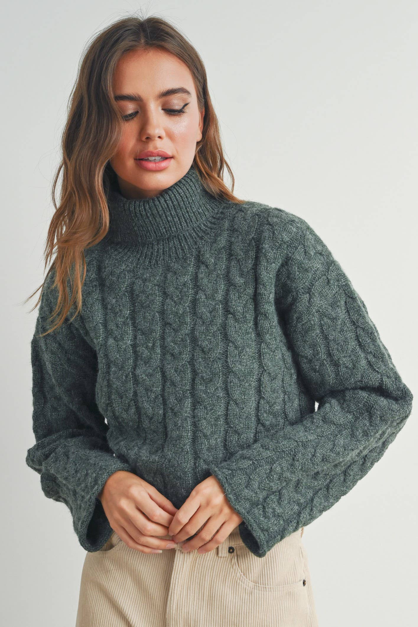 Mountain Morning Olive Sweater