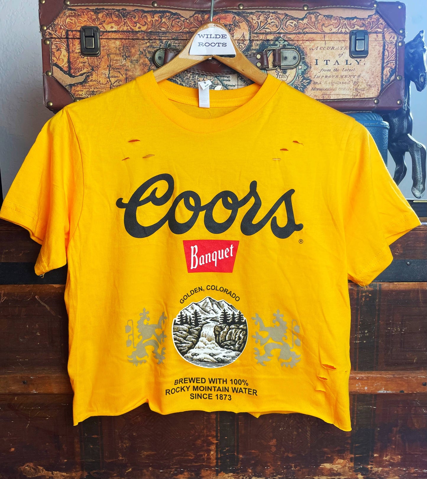 Yellow Coors Cropped Top