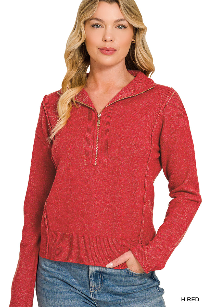 The Everyday Half Zip High Neck Sweater